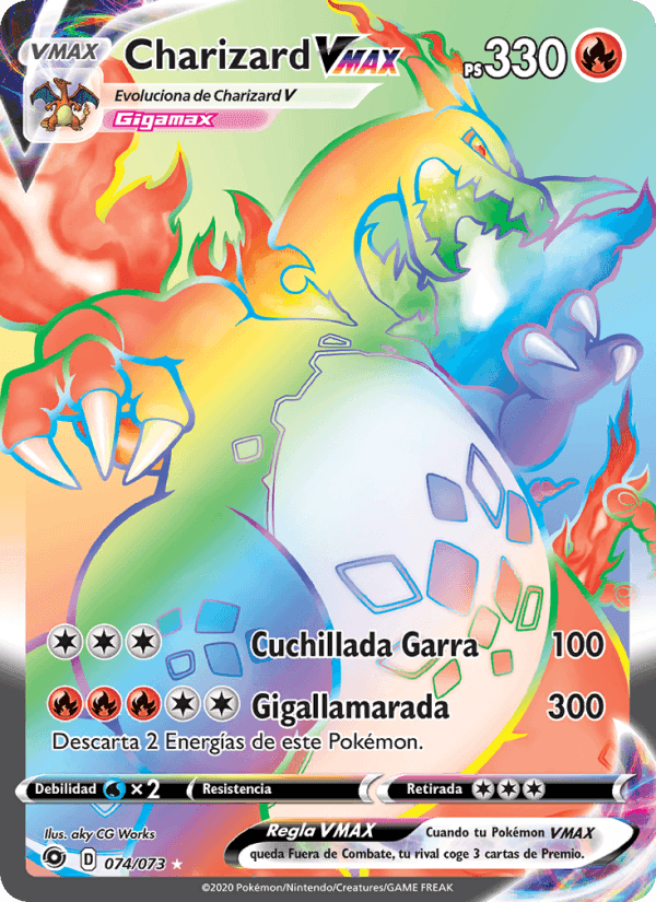 Charizard VMAX, carta 74 di Camino de Campeones