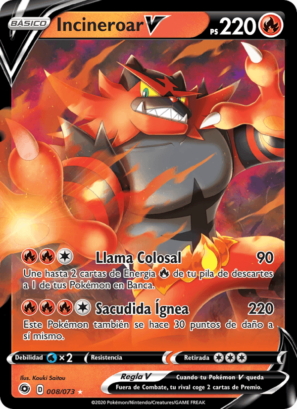 Incineroar V, carte 8 de Camino de Campeones
