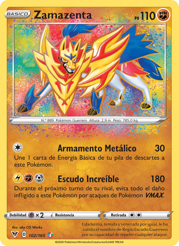 Zamazenta, card 102 from Voltaje Vívido