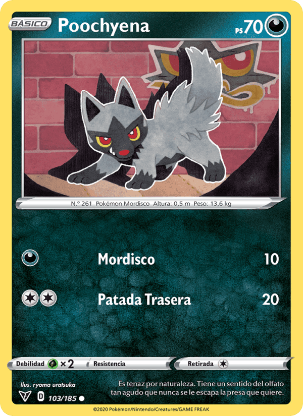 Poochyena, carta 103 de Voltaje Vívido