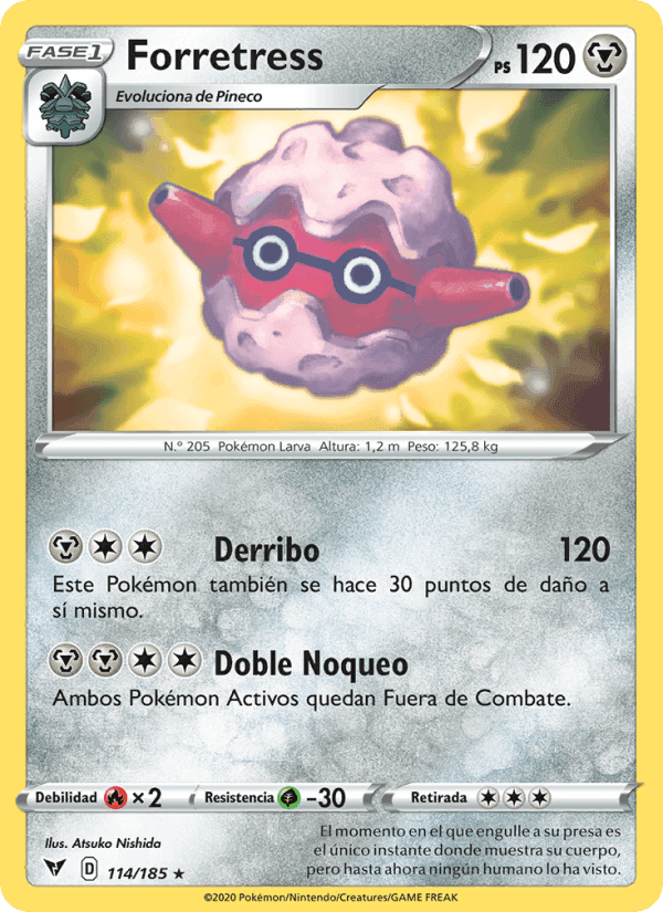 Forretress, carta 114 de Voltaje Vívido