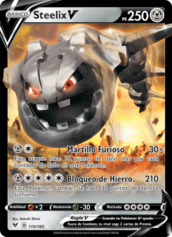 Steelix V, carta 115 de Voltaje Vívido