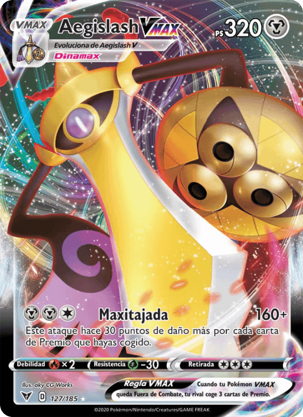 Aegislash VMAX, carta 127 di Voltaje Vívido