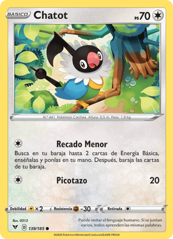 Chatot, carta 139 de Voltaje Vívido