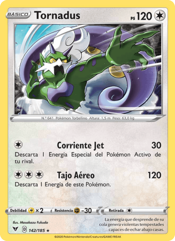 Tornadus, carta 142 de Voltaje Vívido