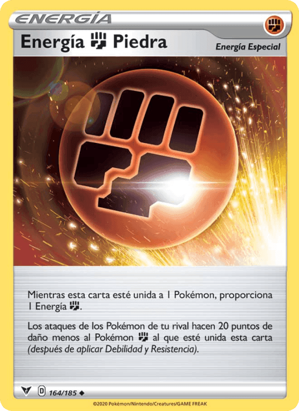 Energía Fighting Piedra, carta 164 de Voltaje Vívido