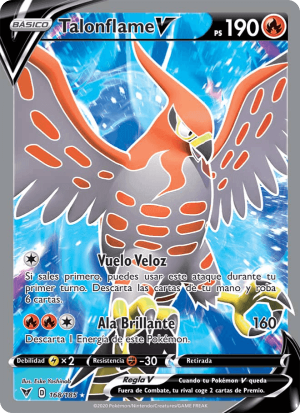 Talonflame V, carta 168 de Voltaje Vívido