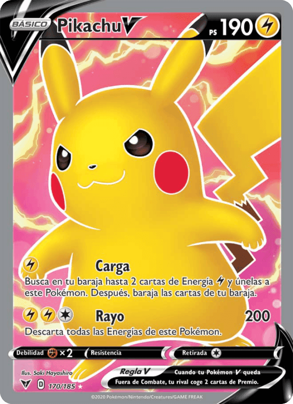 Pikachu V, carta 170 de Voltaje Vívido