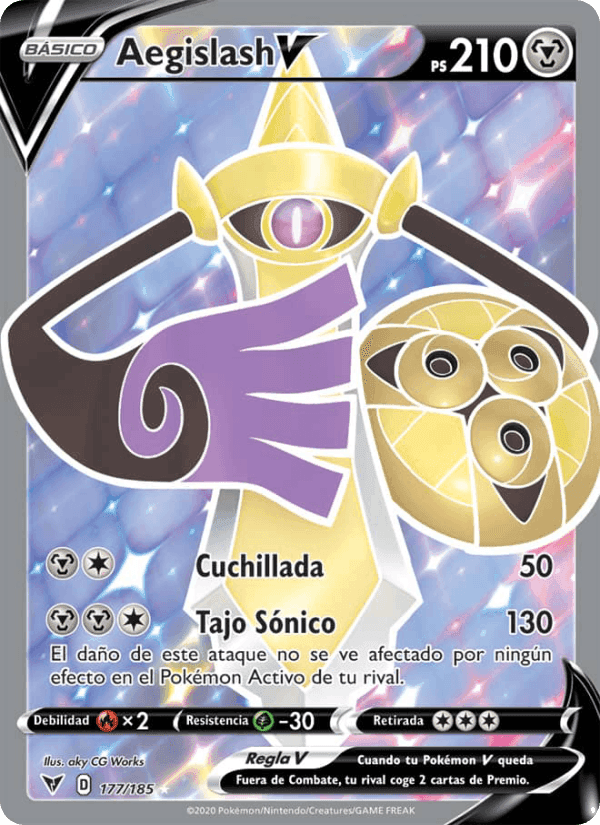 Aegislash V, carta 177 de Voltaje Vívido