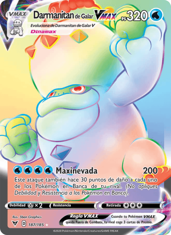 Darmanitan de Galar VMAX, carta 187 de Voltaje Vívido