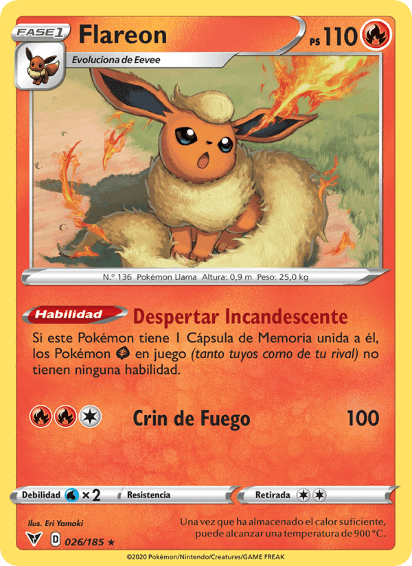 Flareon, carta 26 de Voltaje Vívido