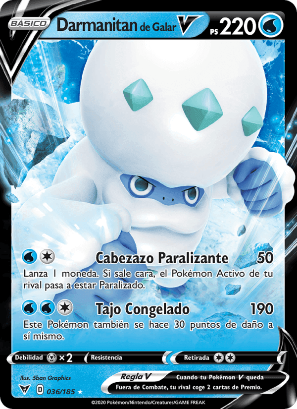Darmanitan de Galar V, carta 36 de Voltaje Vívido