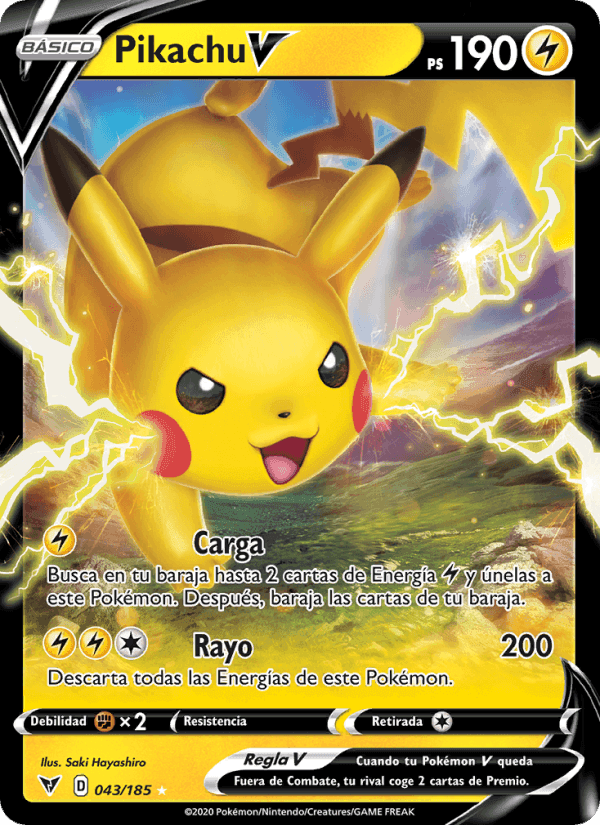 Pikachu V, carta 43 de Voltaje Vívido