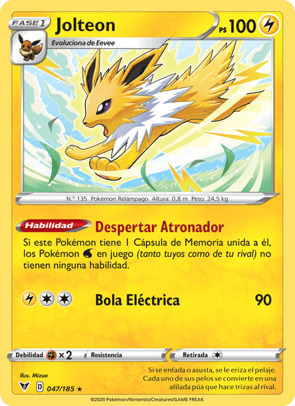 Jolteon, carta 47 de Voltaje Vívido