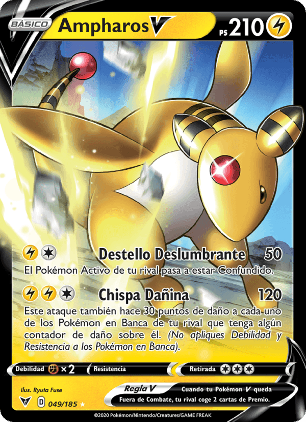 Ampharos V, carta 49 de Voltaje Vívido