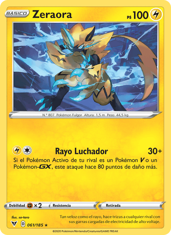Zeraora, card 61 from Voltaje Vívido