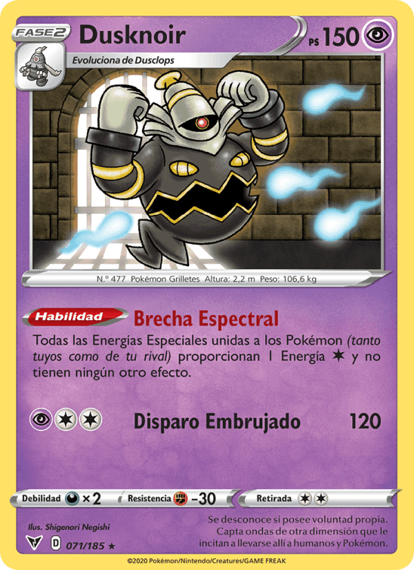 Dusknoir, carte 71 de Voltaje Vívido