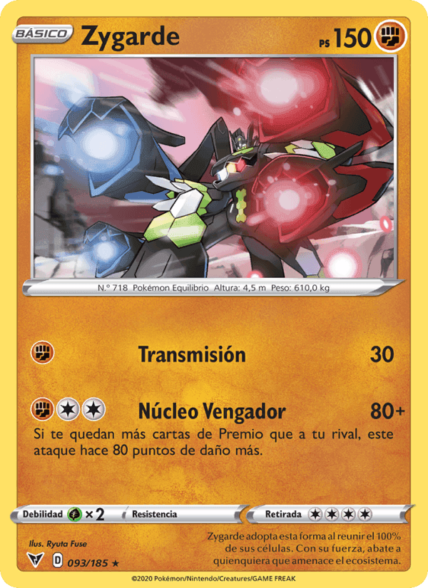 Zygarde, carta 93 de Voltaje Vívido