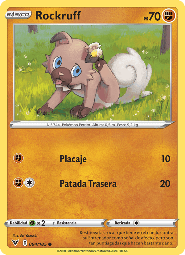 Rockruff, carta 94 de Voltaje Vívido