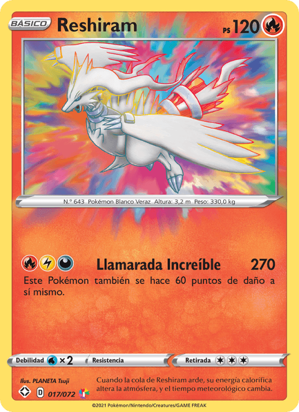 Reshiram, carte 17 de Destinos Brillantes