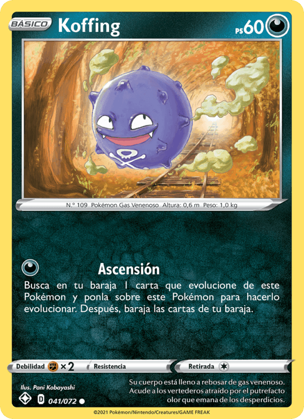 Koffing, carta 41 de Destinos Brillantes