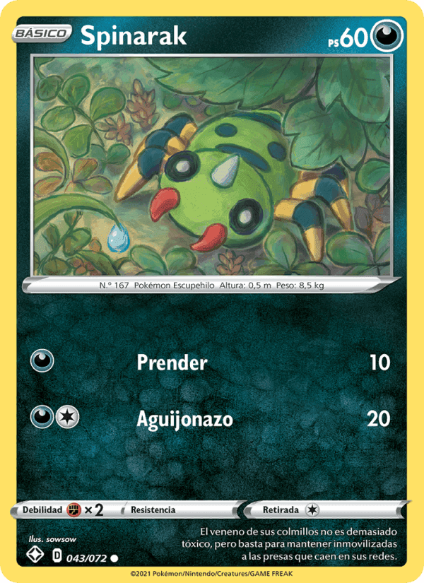 Spinarak, card 43 from Destinos Brillantes