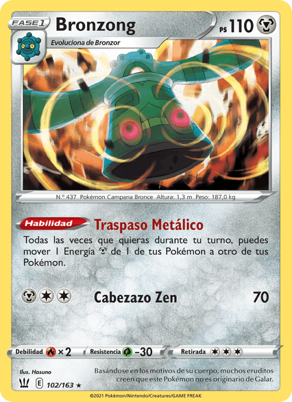 Bronzong, card 102 from Estilos de Combate