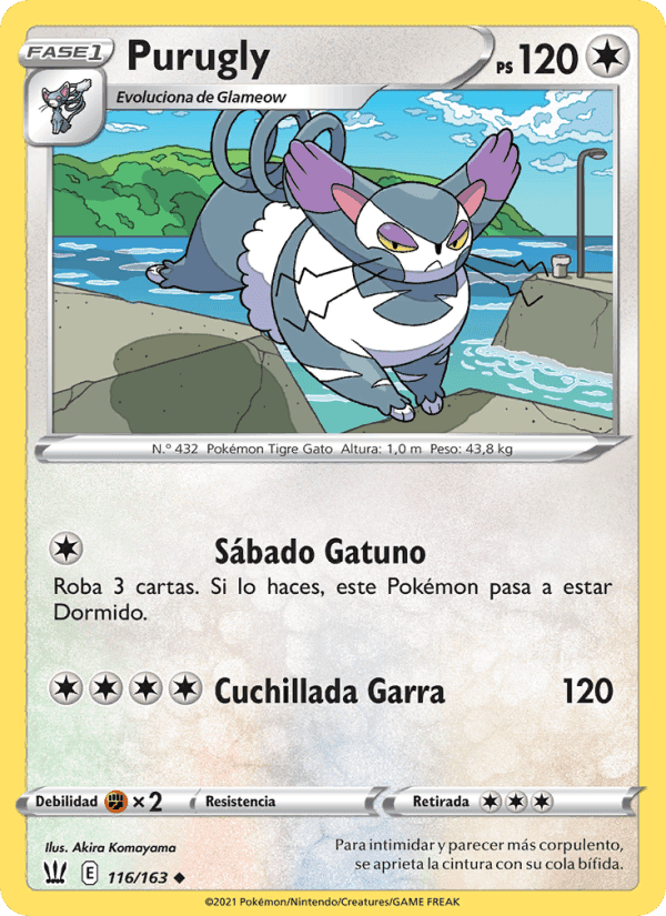 Purugly, carta 116 de Estilos de Combate