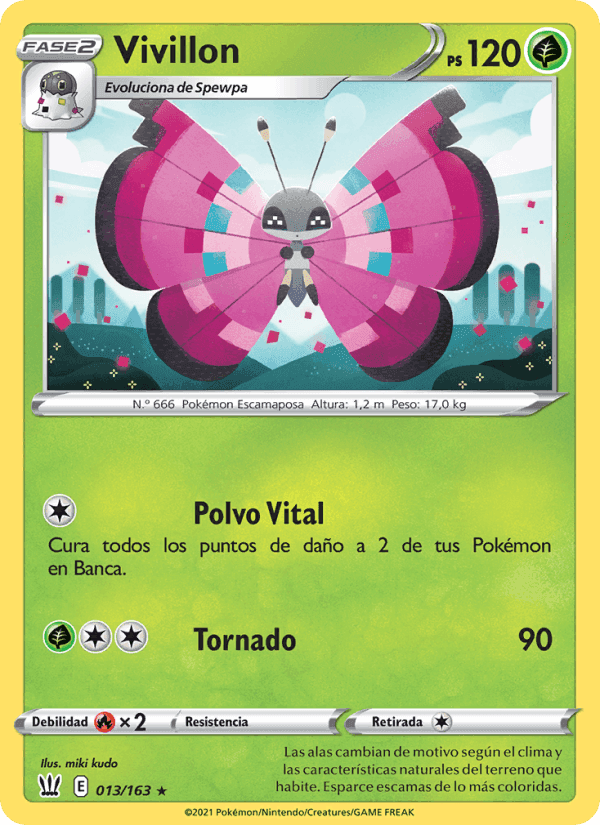 Vivillon, card 13 from Estilos de Combate