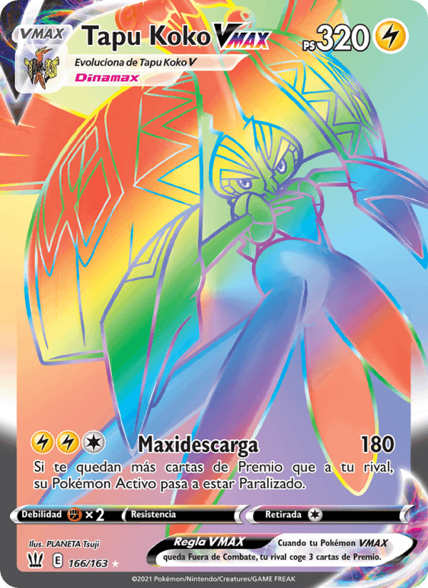 Tapu Koko VMAX, carta 166 di Estilos de Combate