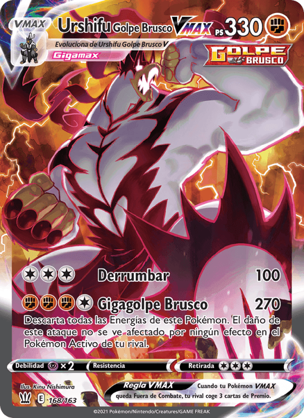 Urshifu Golpe Brusco VMAX, card 168 from Estilos de Combate