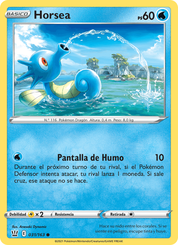 Horsea, carta 31 di Estilos de Combate