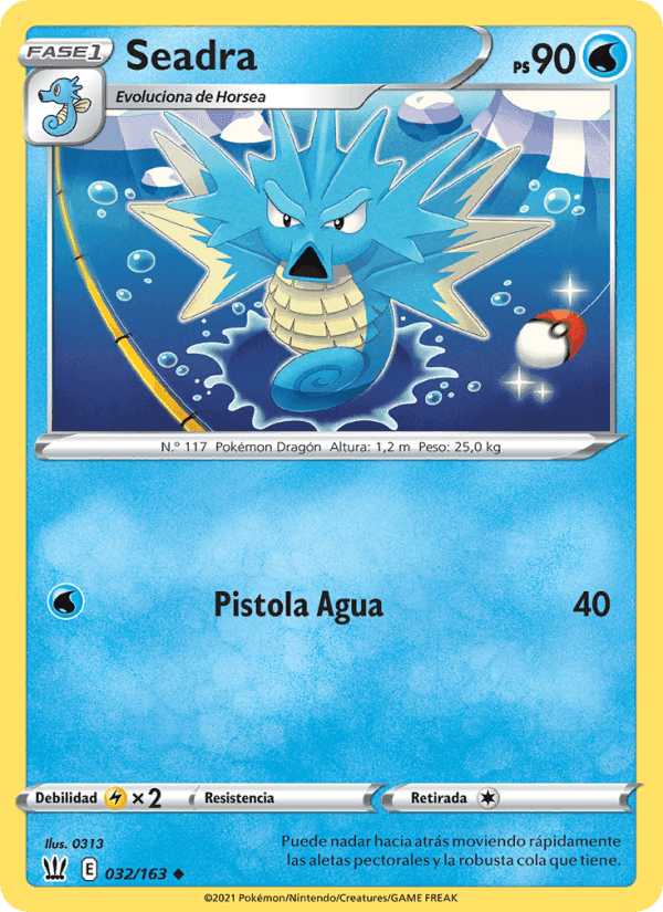Seadra, card 32 from Estilos de Combate