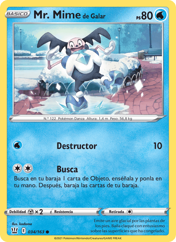 Mr. Mime de Galar, card 34 from Estilos de Combate