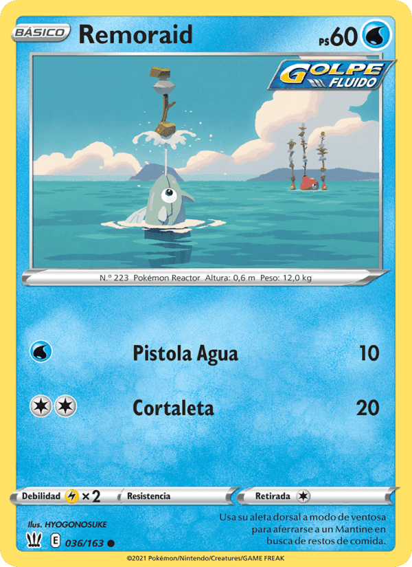 Remoraid, card 36 from Estilos de Combate