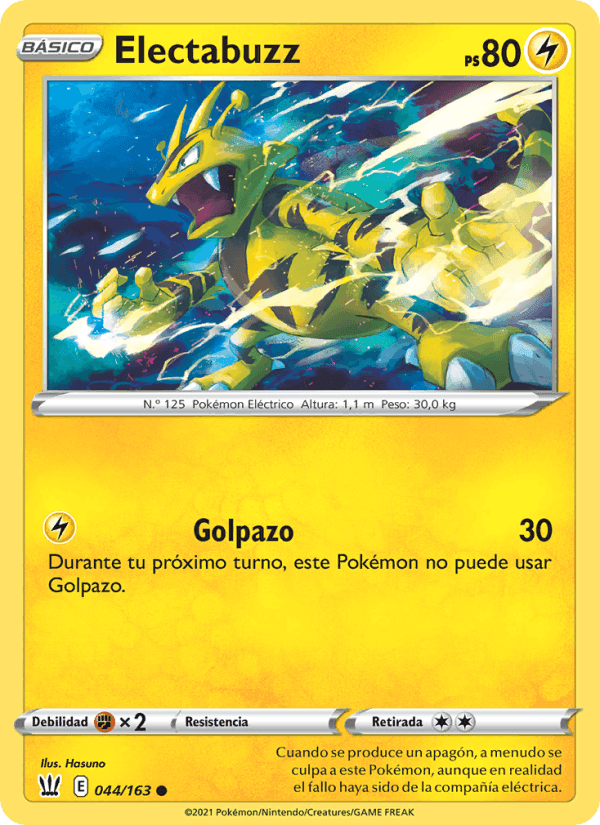 Electabuzz, card 44 from Estilos de Combate
