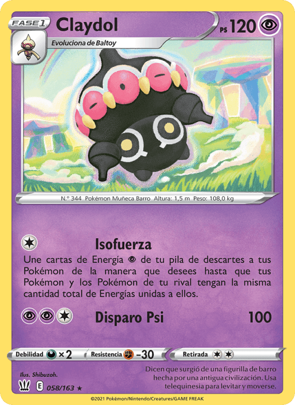 Claydol, carta 58 de Estilos de Combate