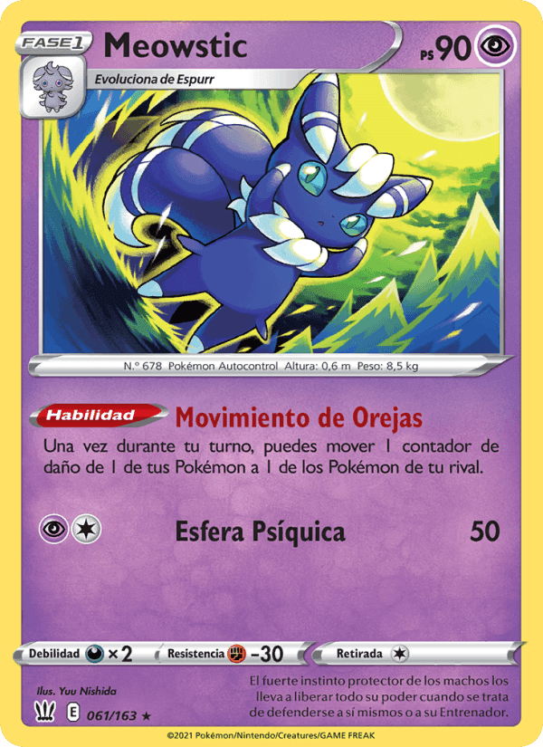 Meowstic, carta 61 de Estilos de Combate