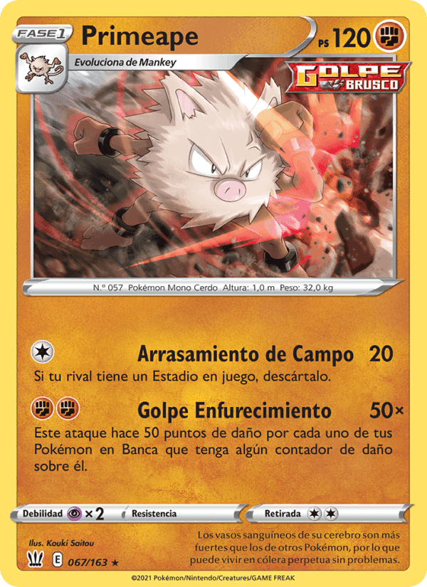 Primeape, carta 67 de Estilos de Combate