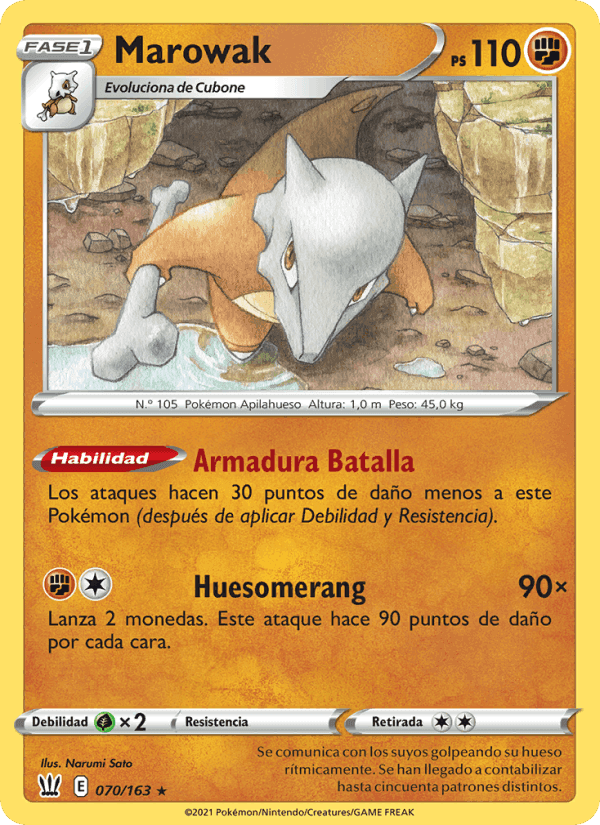 Marowak, carta 70 de Estilos de Combate