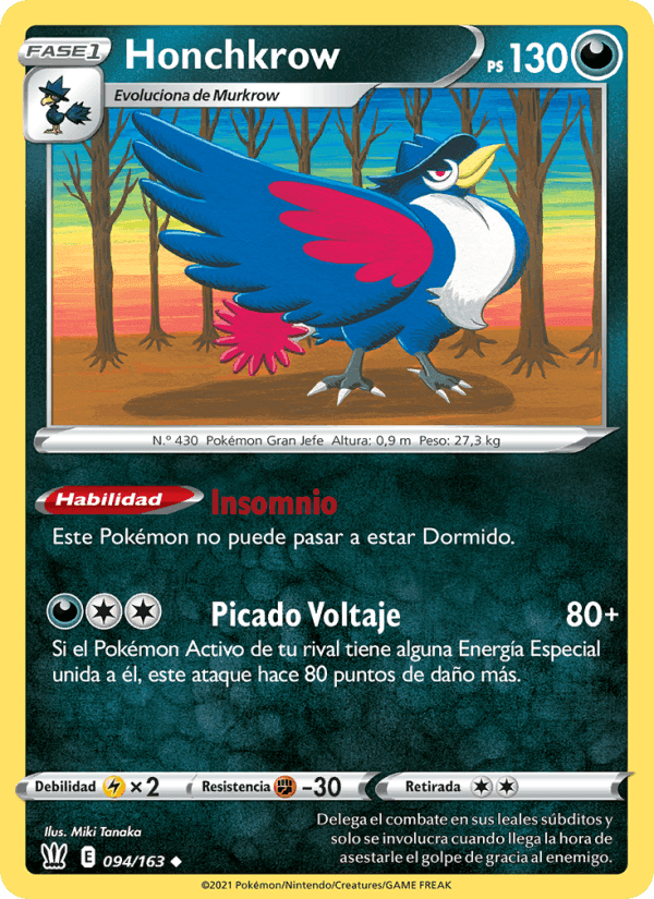 Honchkrow, card 94 from Estilos de Combate