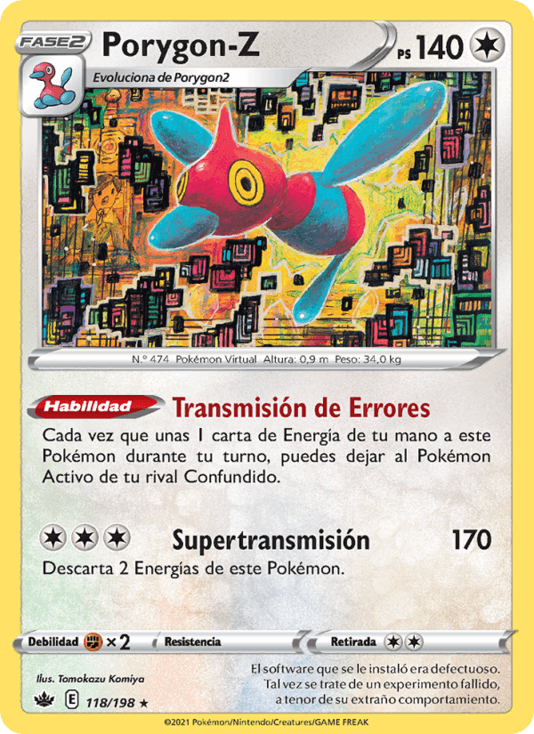 Porygon-Z, card 118 from Reinado Escalofriante