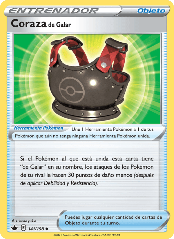 Coraza de Galar, carta 141 de Reinado Escalofriante