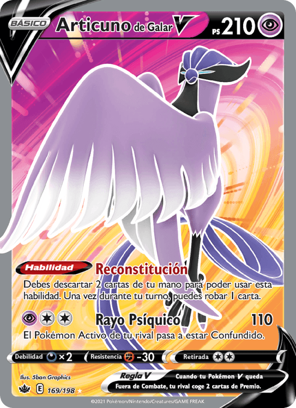 Articuno de Galar V, carta 169 de Reinado Escalofriante