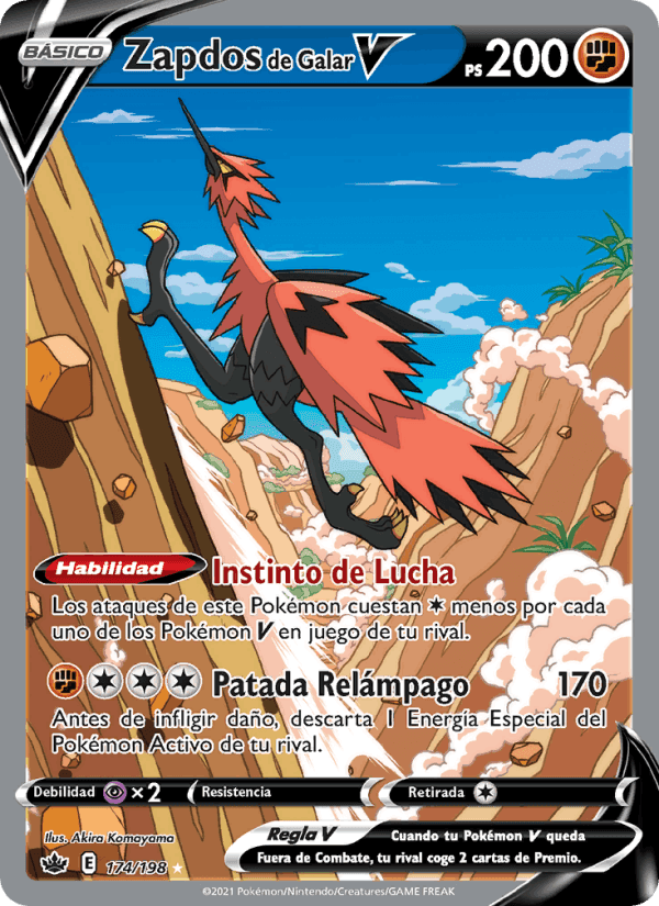 Zapdos de Galar V, carta 174 di Reinado Escalofriante