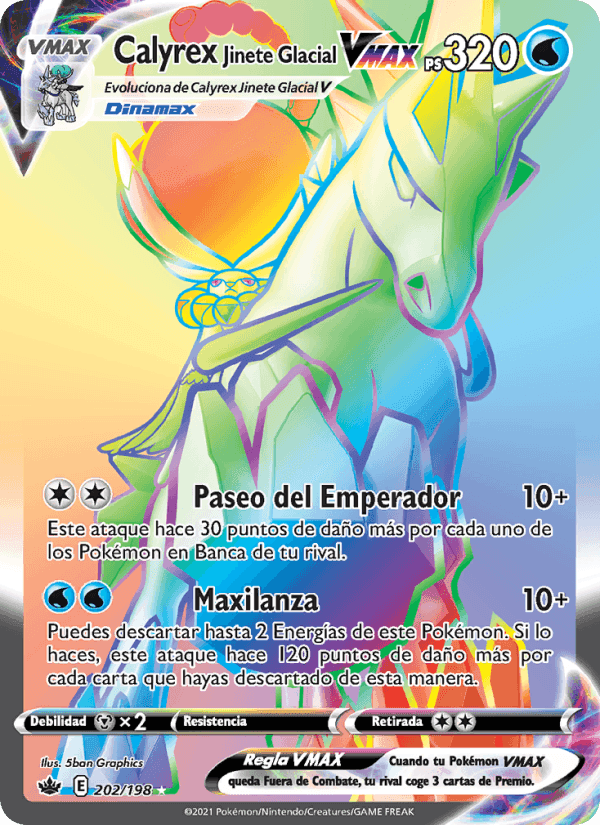 Calyrex Jinete Glacial VMAX, carta 202 di Reinado Escalofriante
