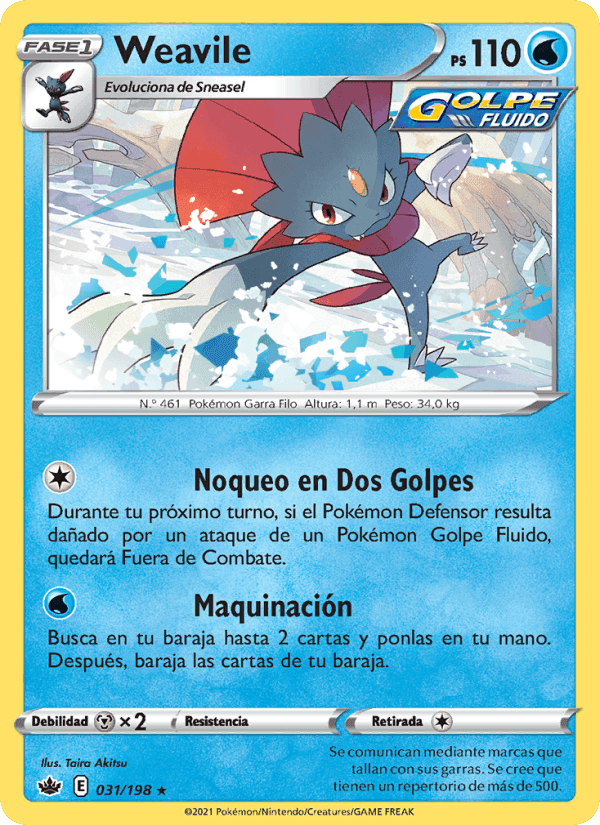 Weavile, carta 31 di Reinado Escalofriante