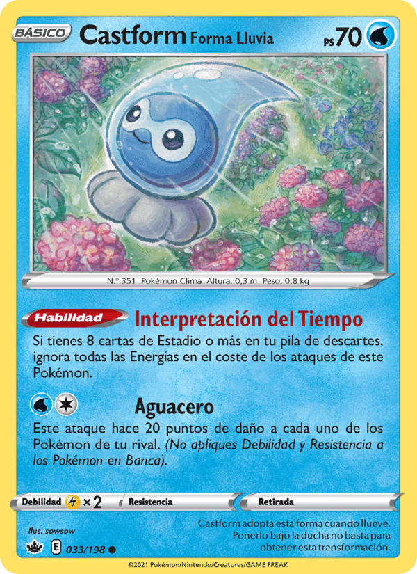 Castform Forma Lluvia, card 33 from Reinado Escalofriante
