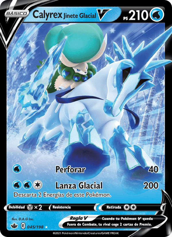 Calyrex Jinete Glacial V, card 45 from Reinado Escalofriante