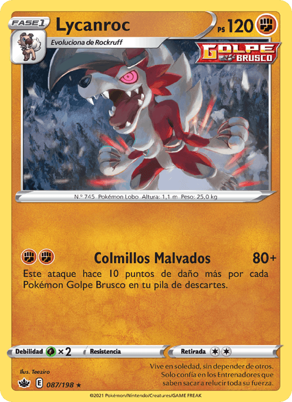 Lycanroc, carta 87 de Reinado Escalofriante